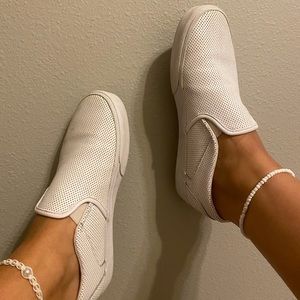 White Slip-On Vans